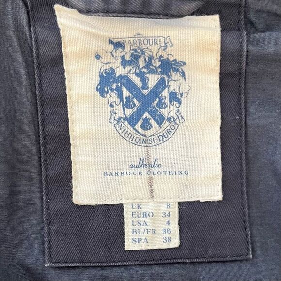 Barbour Utility Jacket Belted Gray Navy L2051 US4 - Picture 7 of 10